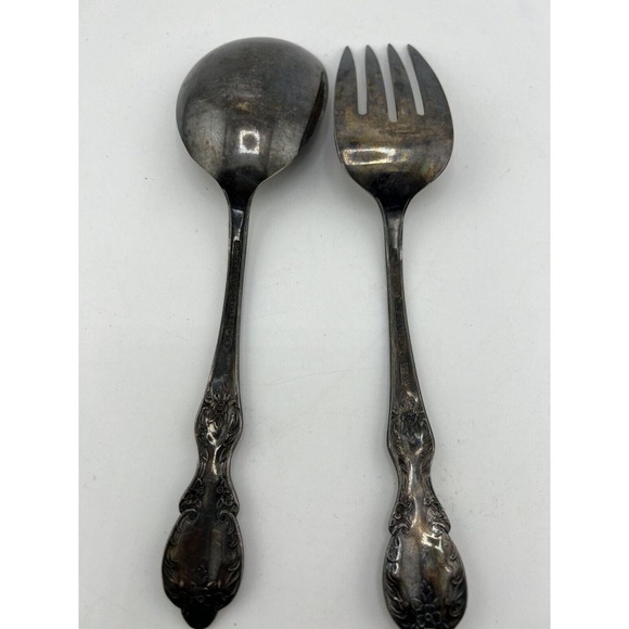 Vintage WM Rogers MFG Co. Extra Plate Silverplated Fork & Spoon - Lot of 2 - Picture 3 of 8